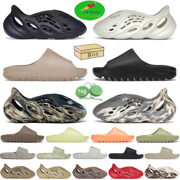 

designer slippers men woman slider foam runner vermillion mineral blue onyx sandals slide slipper foamrunners runners clog desert ararat run, Black