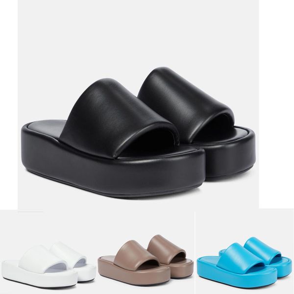 

summer women's sandals italian goat wide trip strap open toe round head rubber thick sole flat bottom support sandals modern casual com, Black