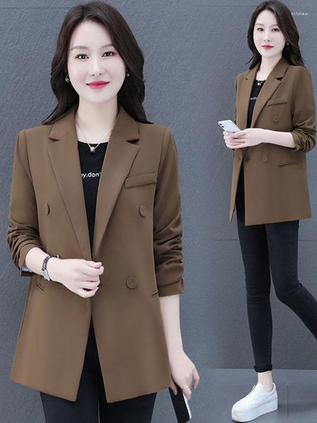 

Women's Suits Basic Blazer Woman Clothes Fashion Single Button Fashionable Simple Elegant Classic Temperament Office Tops Coats Wew, Black