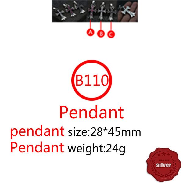 

b110 s925 sterling silver pendant personalized fashion simple couple creative diamond inlaid cross flower letter net red hip hop punk jewelr