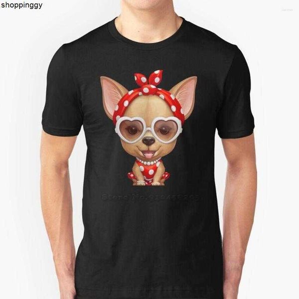 

t-shirts t shirts chihuahua - vintage beauty shirt round collar sleeve dog chihuahuas chiwawa wearing, White;black