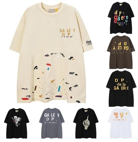 

2023 galleryse depts tees mens t shirts women designer galleryes depts t-shirts cottons man s casual shirt luxurys clothing street shorts s, White;black