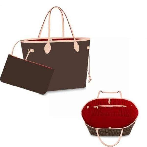 

3a m41178/m40995/40996 women luxury designer totes bag neverfulls shopping bags gm mm 2pcs/set with wallet genuine leather medium fashion ha