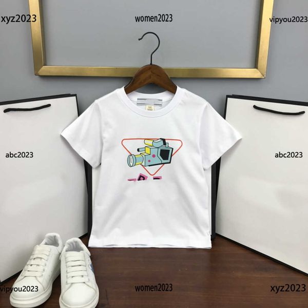 

luxury kids designer clothes fashion brand camera printing t shirt round neck stylish color letter print design new arrivals, Blue
