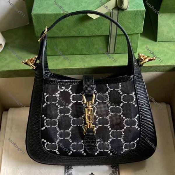 

10a tier quality bag diamond 1961 crystal lizard skin grain transparent shoulder bag mini purse designer bags lady handbags