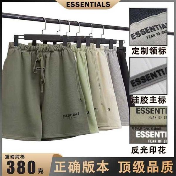 

20% off fog double thread essentials shorts reflective letter pure cotton street american loose sport capris, White;black