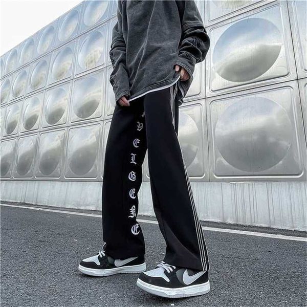 

24% off street vibe for men's design sense small group loose wide leg spring and autumn fashion versatile casual pants, White;black