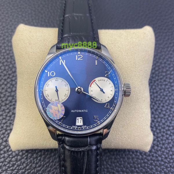 

zf watch diameter 44 mm thick 15 mm with 52850 movement pot lid type double-sided anti-reflective sapphire mirror cowhide strap, Slivery;golden