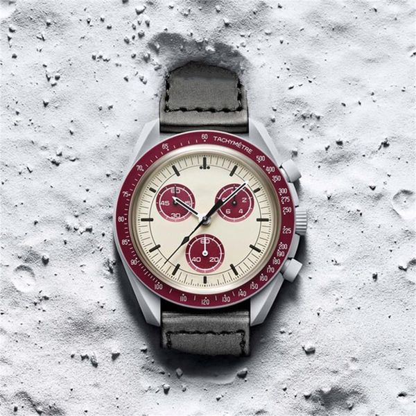 

mens wristwatch new sport watches bioceramic planet moon 42mm masculino stainless steel sapphire super luminous nylon watches relo2898, Slivery;brown