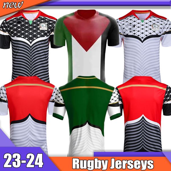 

2023 2024 new style rugby jerseys palestine 23 24 home away t-shirt palestinian rugby shirt green white red rugby shirts for men camisetas r, Black;gray
