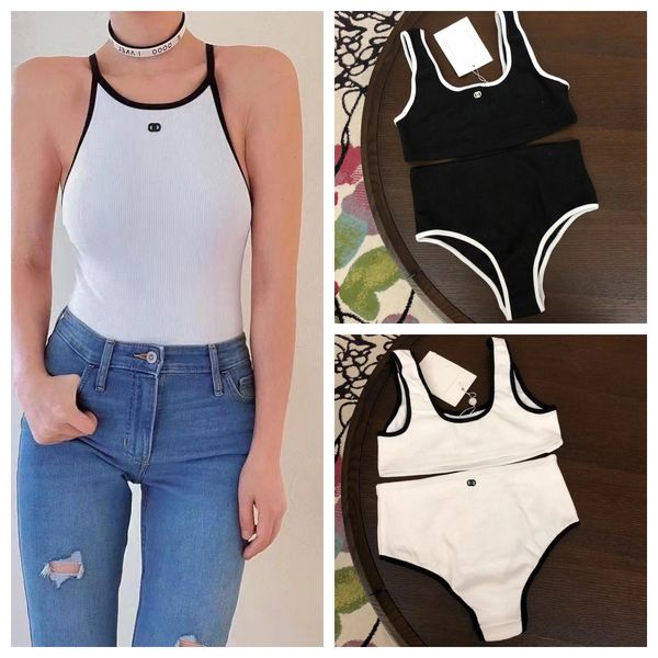 

luxury designer bikini designer swimwear womens swimsuits set beach bathing undershirt two piece set bikinis swimwear s-xl, White;black