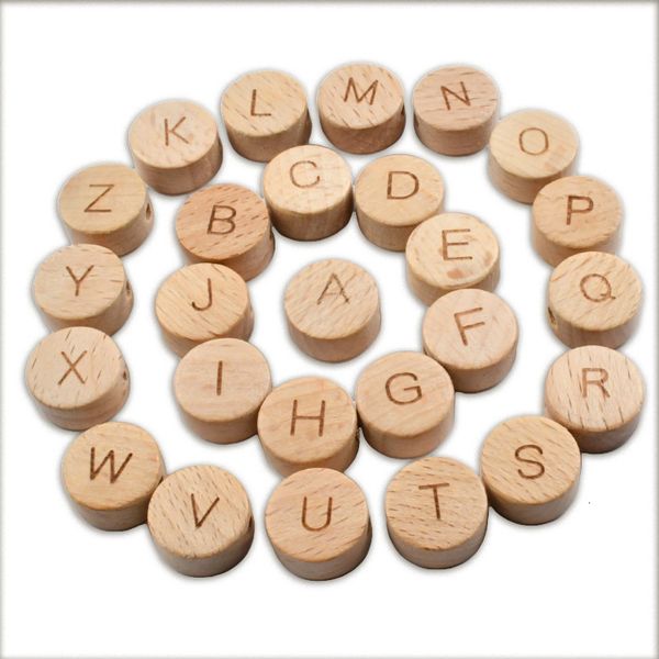 

other 100pcslot natural wood beads round letter 15mm alphabet for jewellery making supplies diy bracelet necklace accessories 230422