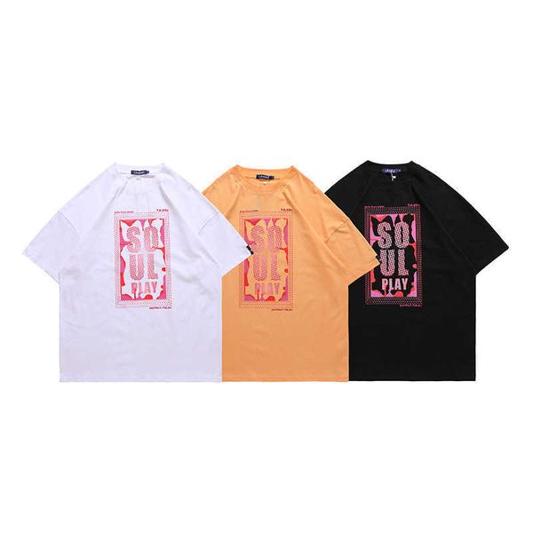 

men and women t-shirtslawfoo spring/summer china-chic brand american dotted line pink print round neck loose fitting matching t-shirt trend, White;black