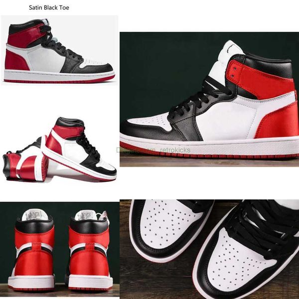 

women men 1 satin black toe shoes 1s satin white red sports sneakers