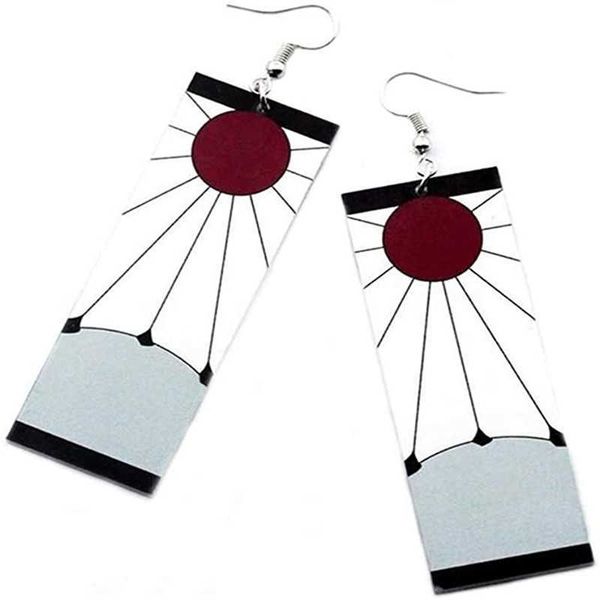 

charm fashion anime demon slayer kimetsu no yaiba blade of ghost earings acrylic drop earrings for women men jewelry accessories gift w0422, Golden
