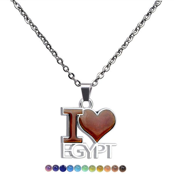 

fashion i love you letters thermochromic heart necklace woman party designer jewelry south american stainless steel silver chain womens chok