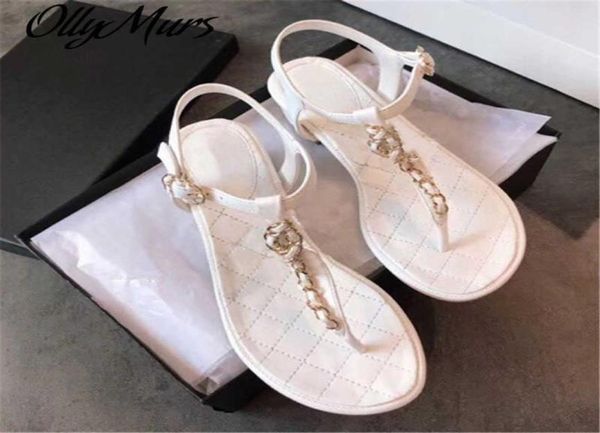 

70 off whole flipflops woman shoes officeoutside soft comfortable flat heel sandals women luxury designer classic chain lar6840949, Black