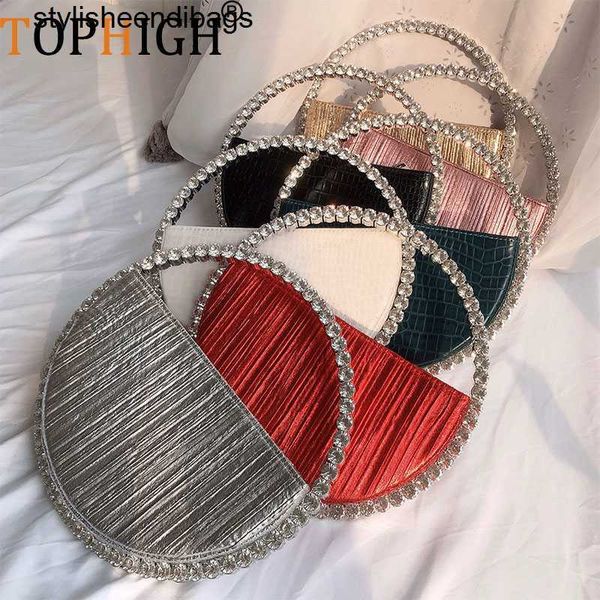 

stylisheendibags shoulder bags igh women evening clutch bag diamond wedding purse and handbag party banquet fashion round handle bag ins sel