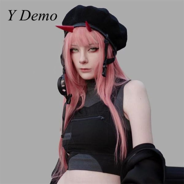 

tanks y demo techwear slim sleeveless elastic color spliced women's tank summer moto streetwear, Black;white