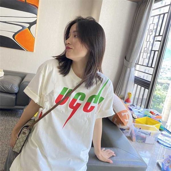 

24% off fashion family gujia lightning bear t-shirt summer print round neck loose short sleeve couple parent child, White