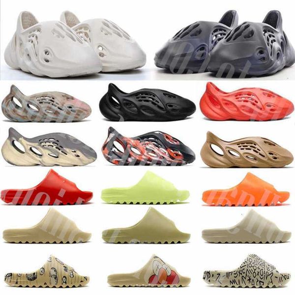 

slides discount foams slippers runer designers sandals men women triple black white resin pattern west slider chaussons