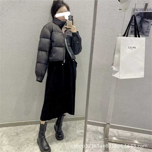 

22% off autumn/winter new triangle stand neck bread down cotton coat fashionable design easy concave shape versatile, Black