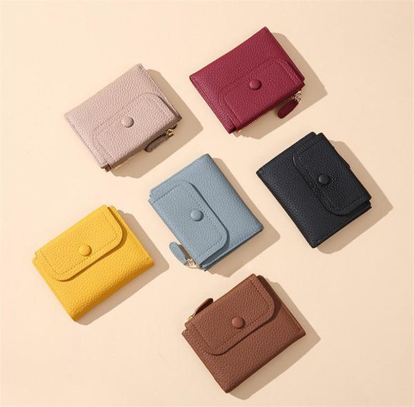 

short women's wallet female purses cute card holder wallets pu leather clutch money bag pu leather wallet df204, Red;black