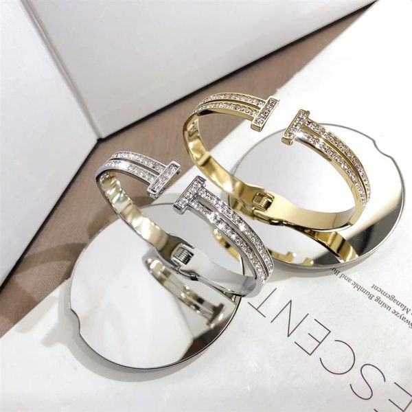 

classic bracelets women bangle luxury designer letter bracelet crystal 18k gold plated 925 silver plated stainless steel wedding l270k, Black