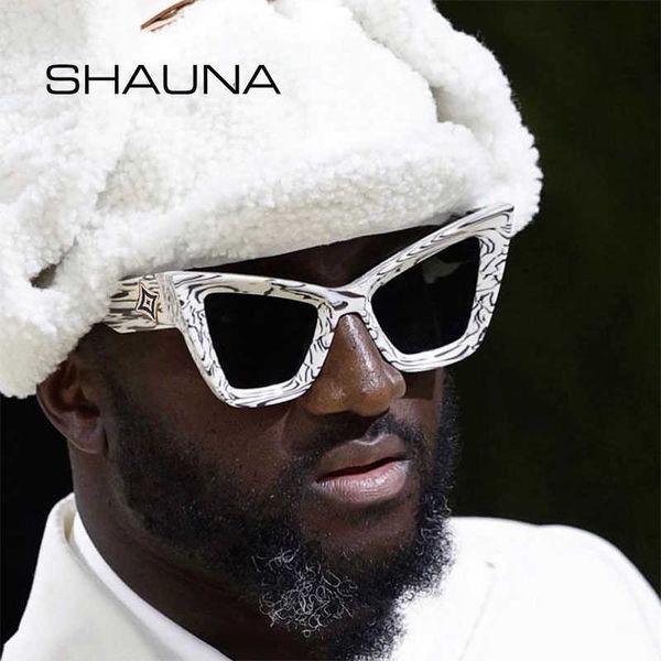 

sunglasses shauna oversized cat eye sunglasses brand designer fashion gold frame mirror coating shades uv400 j230422, White;black