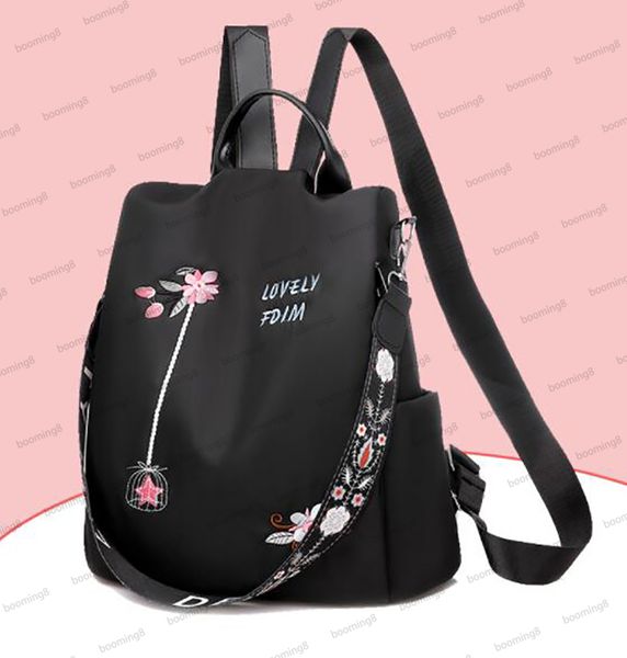 

embroidered shoulder bag for women, oxford cloth for women, backpack for leisure and fashion, women's anti-theft travel bag, large capa
