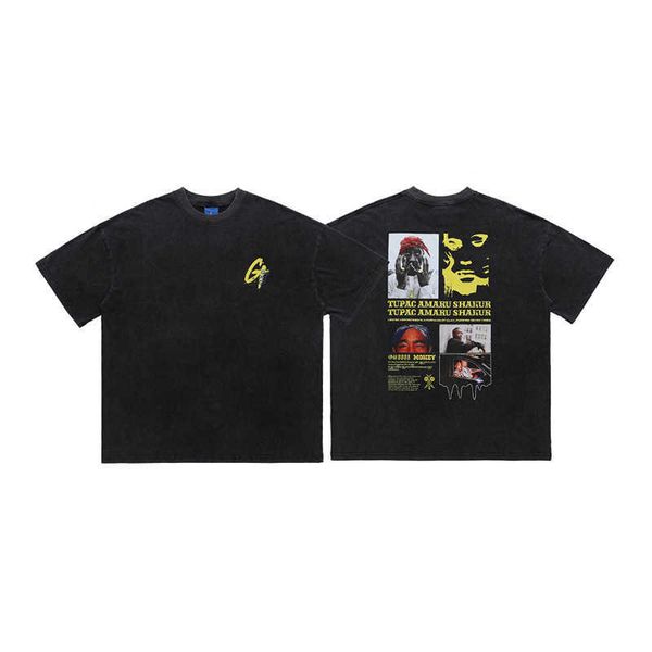 

men and women t-shirtslawfoo china-chic brand american wash text pattern print loose fit couple t-shirt fashion, White;black