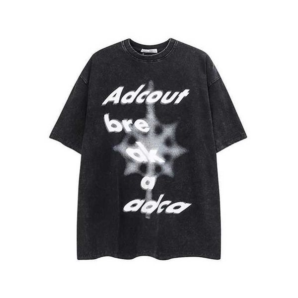 

22% off design sense street gothic print short sleeve men's and women's loose fit fashion summer net red, White;black