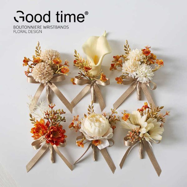 

other fashion accessories gt silk corsages boutonnieres wedding decoration marriage rose wrist flowers for guests gold j230422, Silver