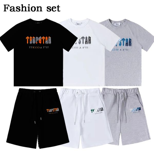 

men's t-shirts trapstar t shirt designer shirts print letter suit luxury black and white grey rainbow color summer sports fashion cotto, White;black