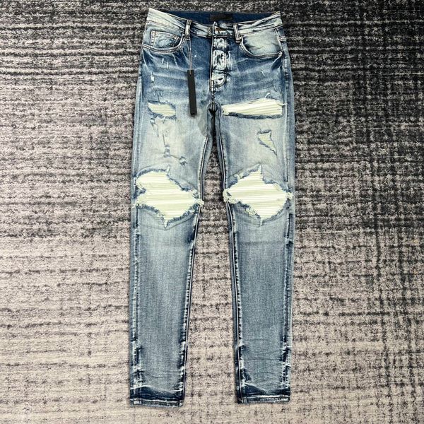 

designer jeans mens jeansmen's jeans european jean hombre letter star men embroidery patchwork ripped for trend brand motorcycle pant, Blue