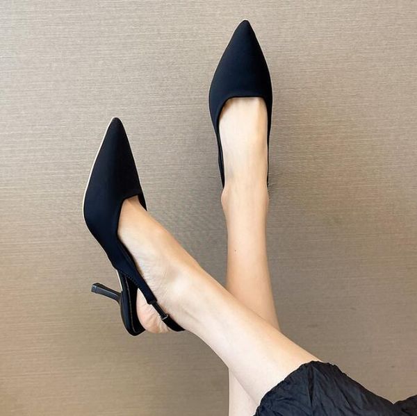 

black high-heeled shoes for women 12cm pointed thin heel shallow mouth red shiny bottoms women's shoes sandals with dust bag size 34-44