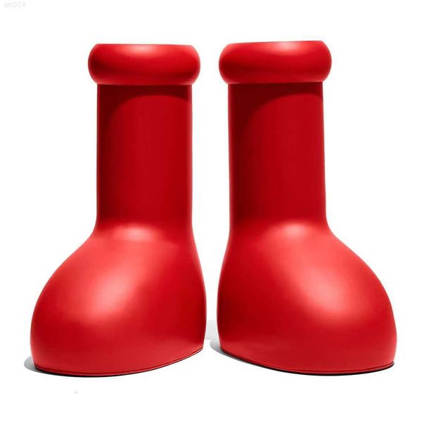 

2023 mschf men women rain boots designers big red boot thick bottom non-slip booties rubber platform bootie fashion astro boy size 35-44 dgs, Black