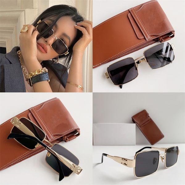

designer sunglasses for men and women summer 40237 style retro metal square full frame uv400 fashion glasses have case, White;black