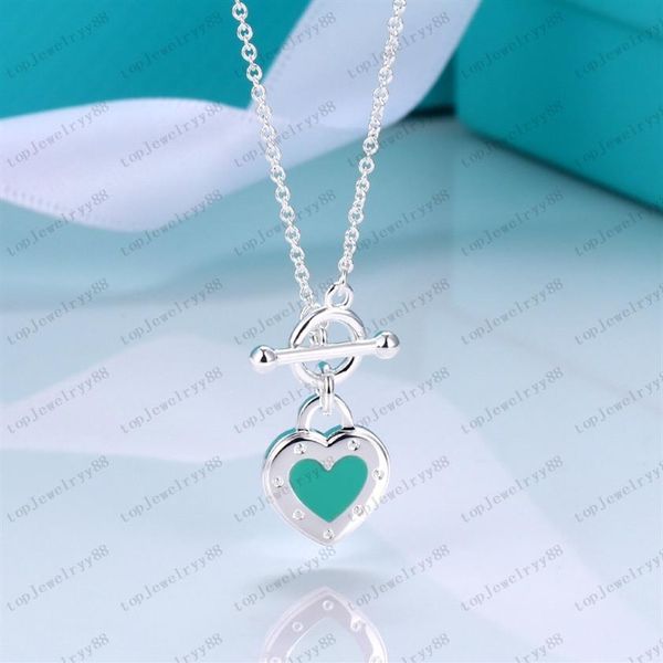 

designer sterling silver heart bracelet ot clasp necklace set luxury shape original fashion classic bracelet women jewelry gift wi236a