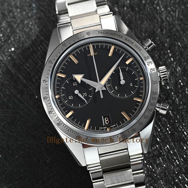 

men watch 40.5mm cal.9906 ovement mechanical automatic men's wristwatches speed master 57 sapphire glass back transparent superb master, Slivery;golden