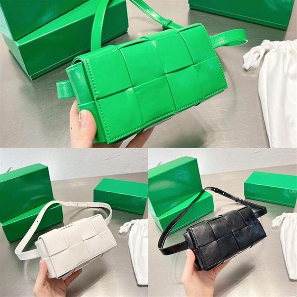 

italy cassette waist bags black mini intreccio green woven fanny pack magnetic buckle single internal open pocket bonded sheep lea239w