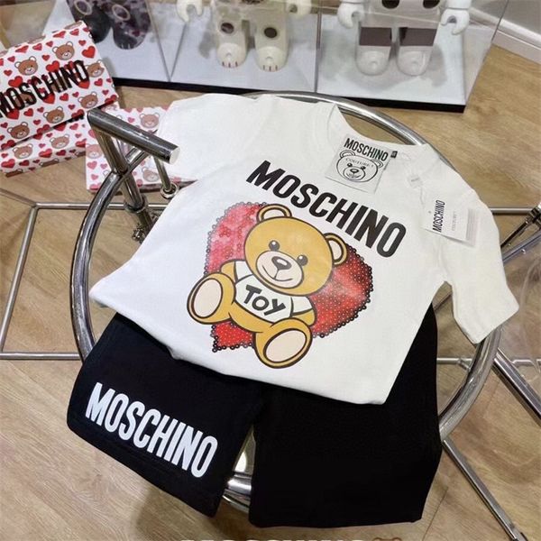 

spring and summer trend designer clothing set children's clothing set girl boy clothing summer baby suit children's sports suit 2-, White
