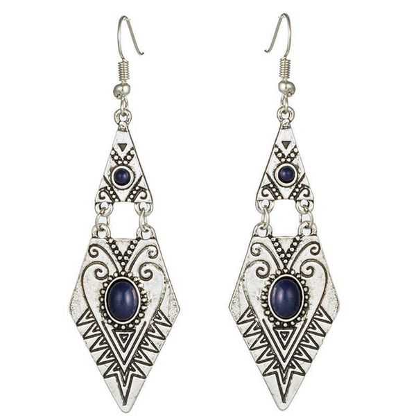 

charm vintage triangle geometric earrings for women indian gold silver color acrylic metal pendant butterfly tassel earring jewelry w0422, Golden