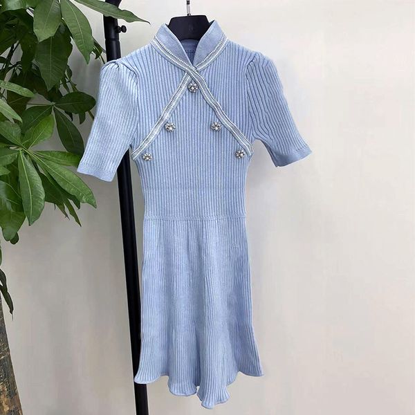 

casual dresses women blue knit mini dress self-portrait, Black;gray