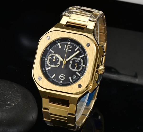 

fashion style quartz movement watches full stainless steel sports men watch montre de luxe wristwatches gifts, Slivery;brown