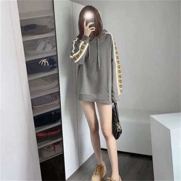 

22% off spring festival selling 3m reflective double letter trendy ins explosive street net red hooded coat couple sweater for women, Black