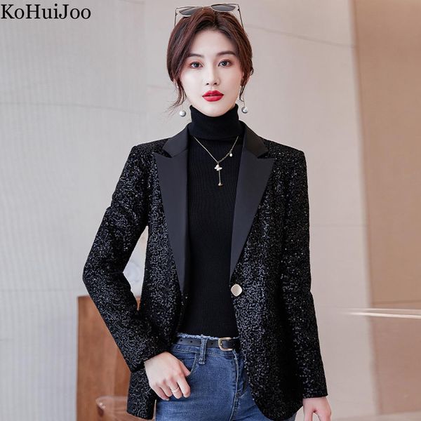 

pants sequined blazer women 2022 spring one button slim designer office ladies glitter suit jacket plus size blazer coat black khaki, White