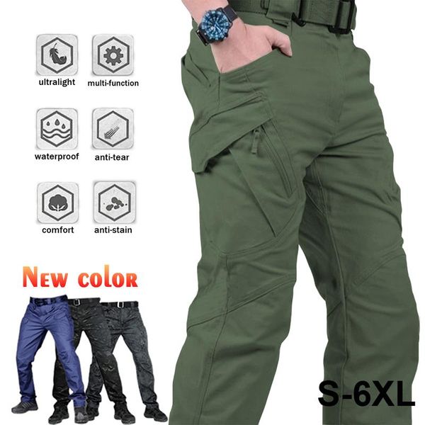 

pants men city tactical cargo pants classic trekking army tactical joggers working pant camouflage military multi pocket trousers, Black