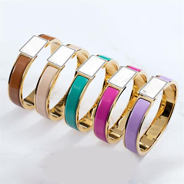 

classic brand design love enamel bangle bracelet titanium steel high version cnc couple bracelets bangle for men and women jewelry159k, Black