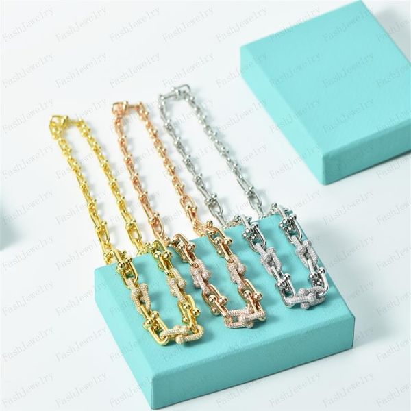 

designer u-shaped necklace bracelet women's stainless steel couple pendant luxury jewelry around the neck valentine's da221i, Silver